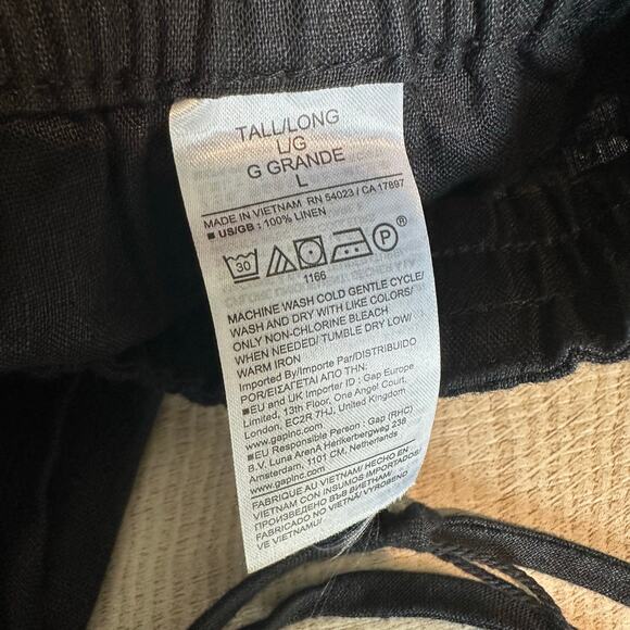 Banana Republic TALL Linen Pull On Ankle Pant Black L 713472 - Picture 7 of 11